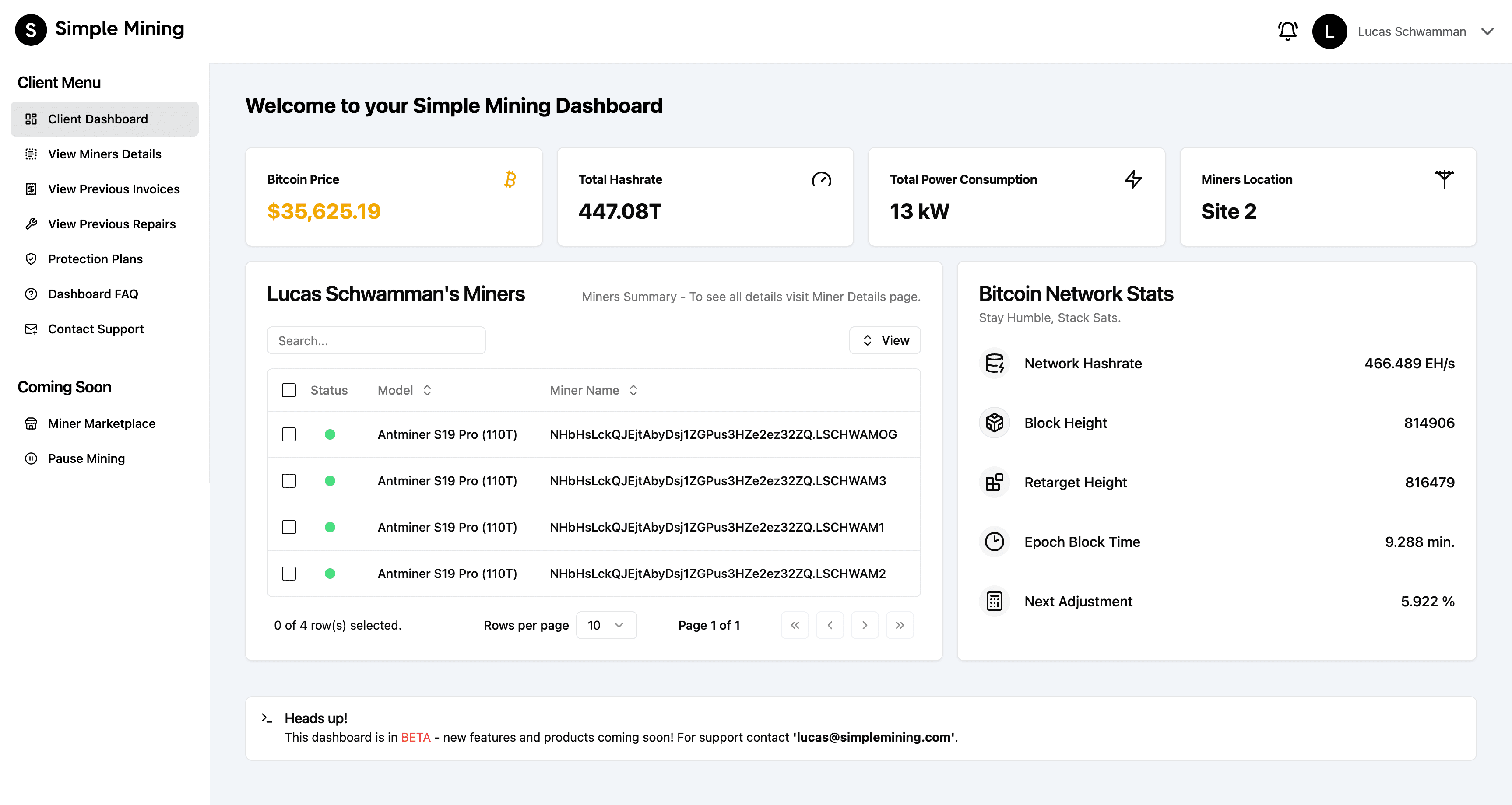 Client Dashboard Preview