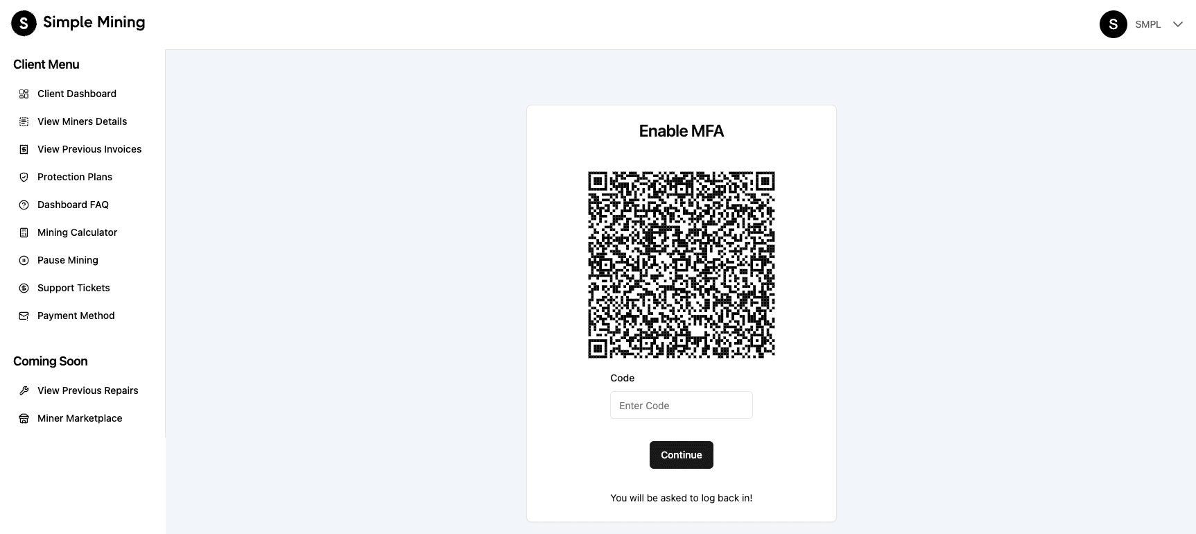 Enable 2FA Preview