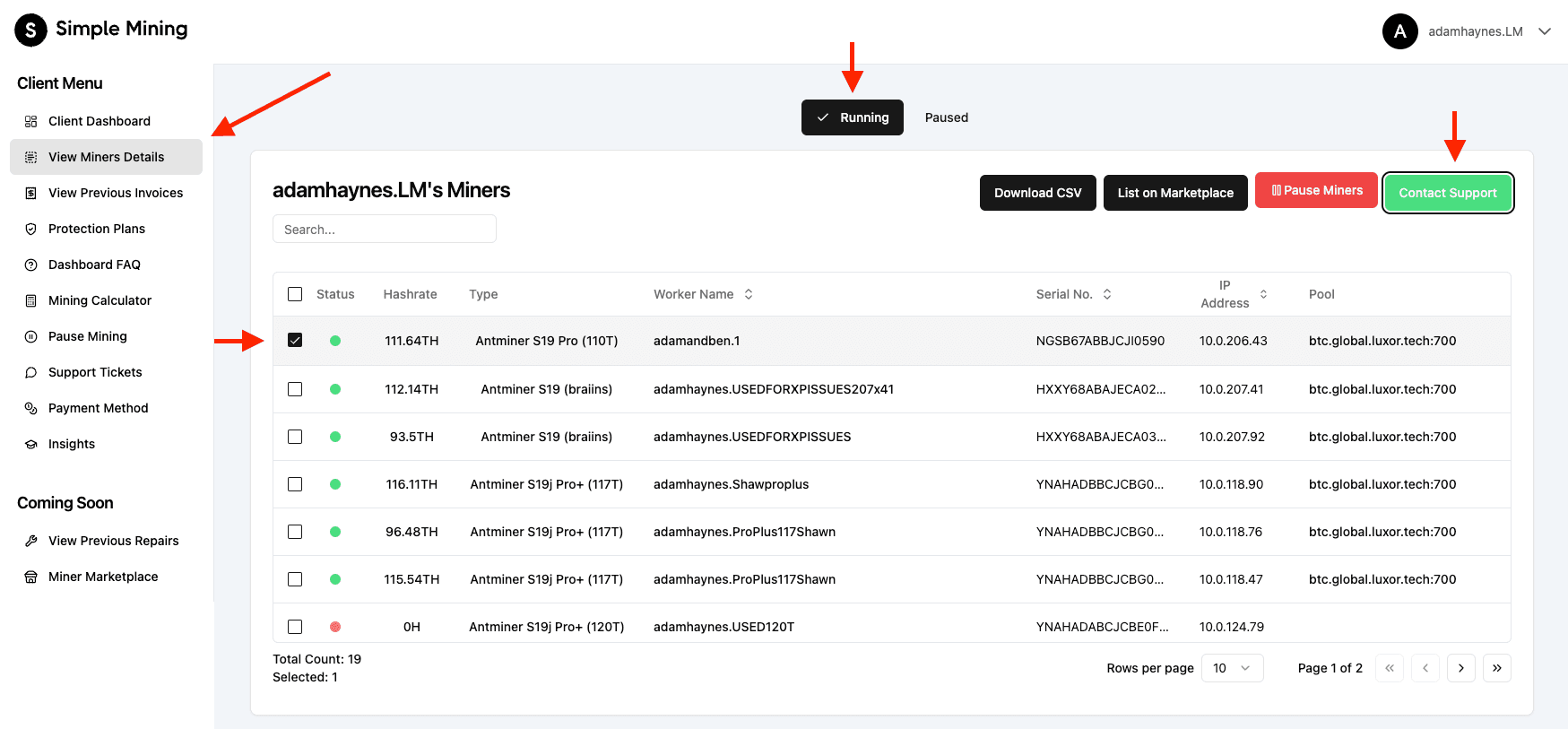 Contact Support Preview